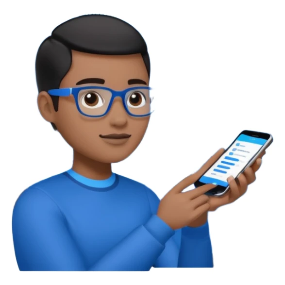 Create an image of an AI coach helping people set goals based on their hobbies. Show a person chatting with the AI, where the screen displays a list of steps and goals. Add elements of progress and personalization. Use a color palette that is associated with technology and innovation. sticker