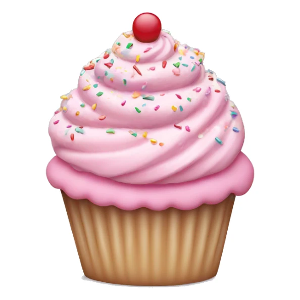 cupcake with pastel pink icing and sprinkles  sticker