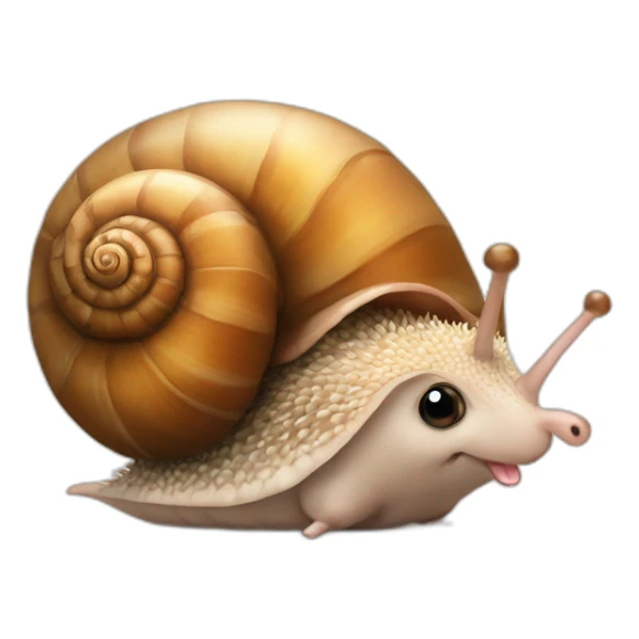 a cute snail with a friendly face kisses a cute hedgehog sticker