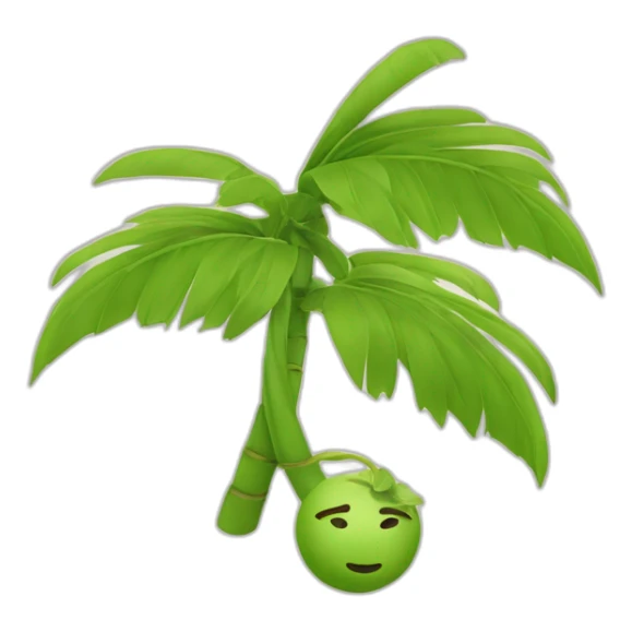 Chinois avec un palmier sur la tête sticker