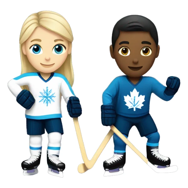 Hockey player and figure skater sticker
