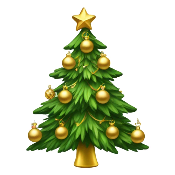 christmas tree with gold ornaments sticker