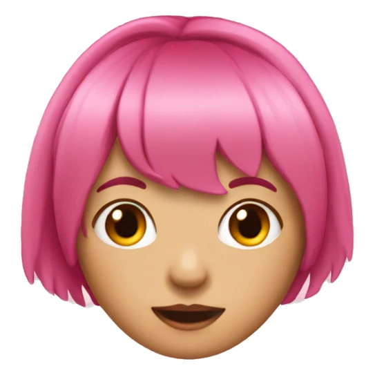 Pink hair girl bang sticker
