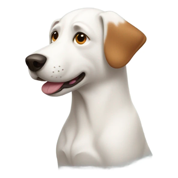 White dog with brown spot on his forehead sticker