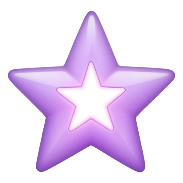 White and pastel violet star sticker