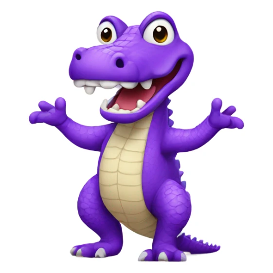 Purple crocodile walking on its hind legs sticker