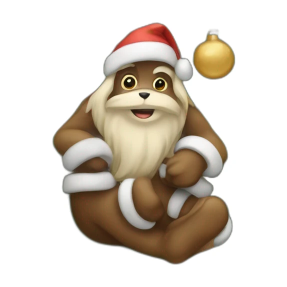 Singe sur un sapin de Noël sticker