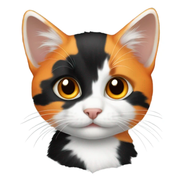 Kitten with orange black and white patches sticker