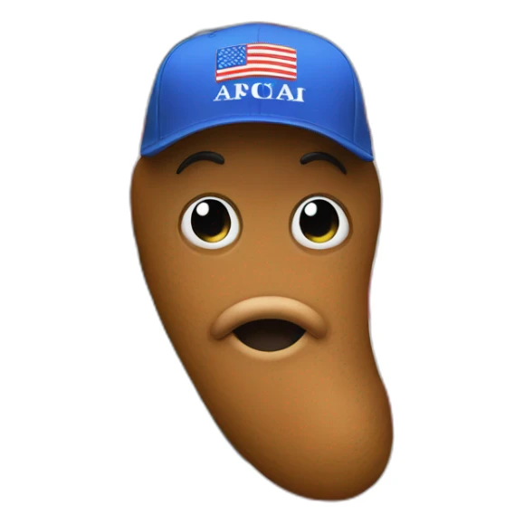 poop emoji wearing make america great again cap sticker