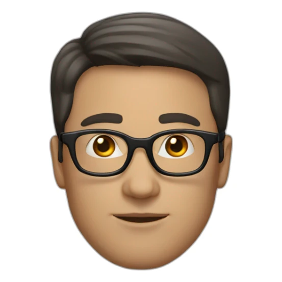 white-male-brunette-black-round-glasses sticker