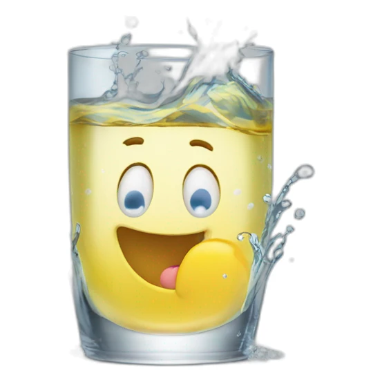 Sparkling splashing clear water in a clear glass  sticker