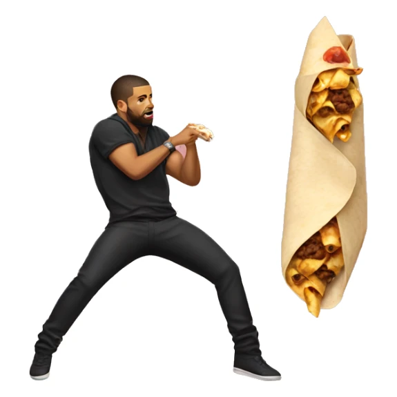 Pole dancer eating a burrito and the pole dancer is drake  sticker