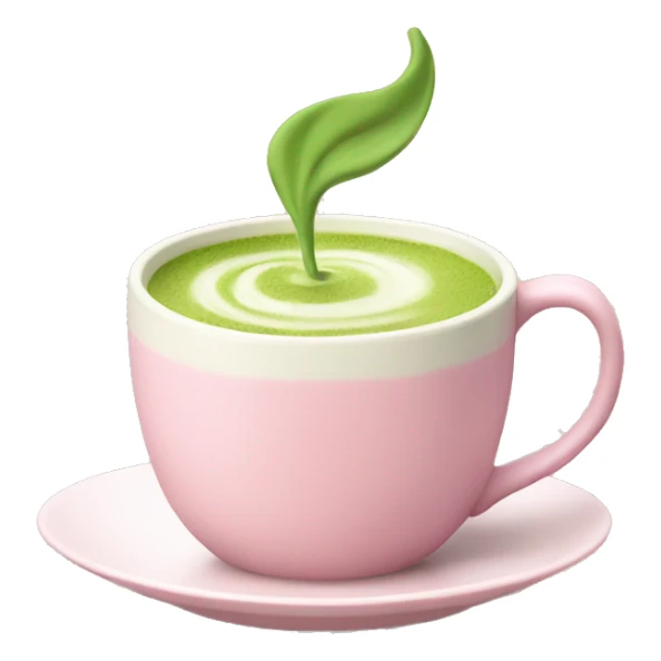 matcha latte in a light pink mug sticker