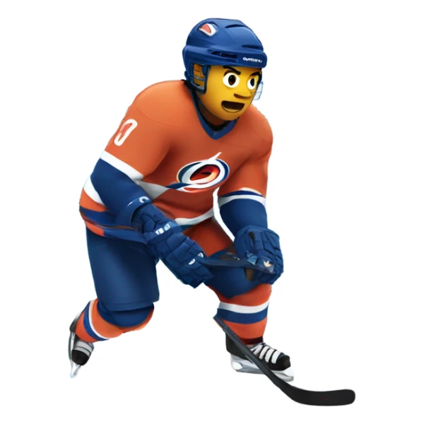 Hockey player with a hurricane in the background sticker
