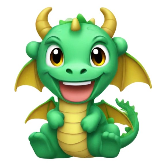 Happy dragon. Wearing mittens and earmuffs.  sticker