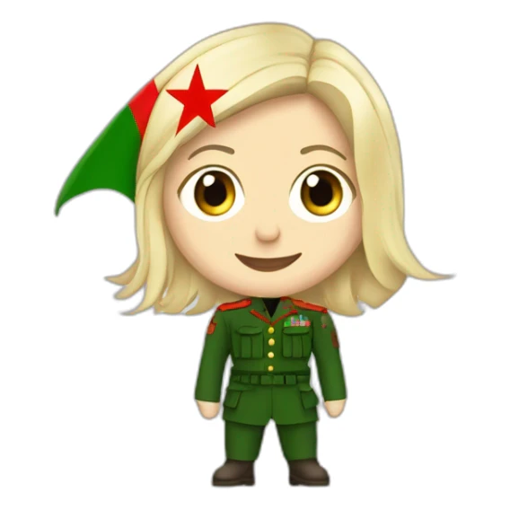 Marine lepen avec drapeau Algérie sticker