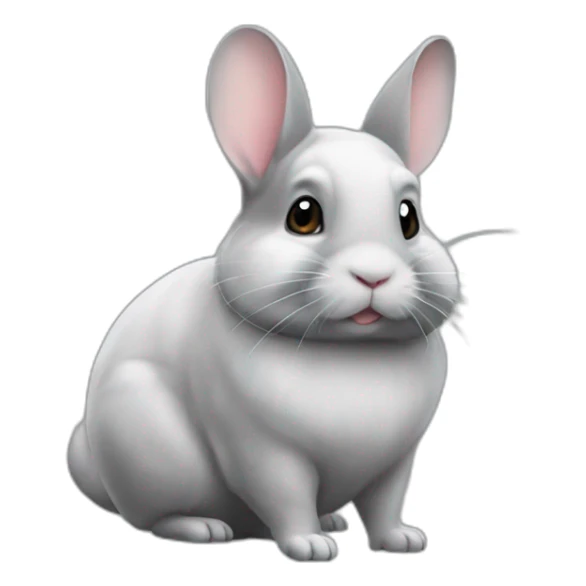 Chinchilla sur le dos d'un lapin sticker