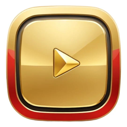 modern youtube golden play button logo sticker