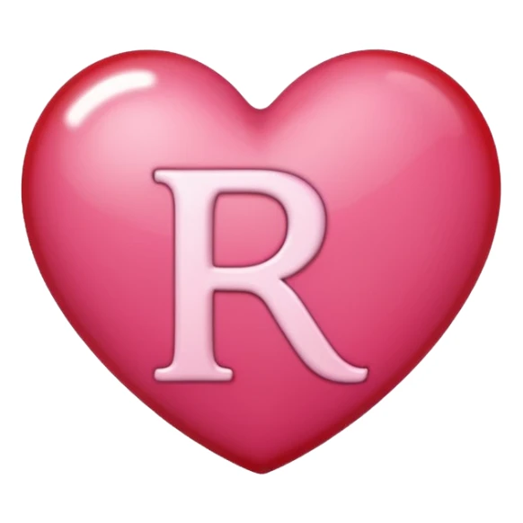 Make a pink heart with an R in the middle sticker