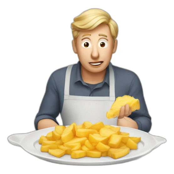 Donald qui mange un gratin de patates sticker