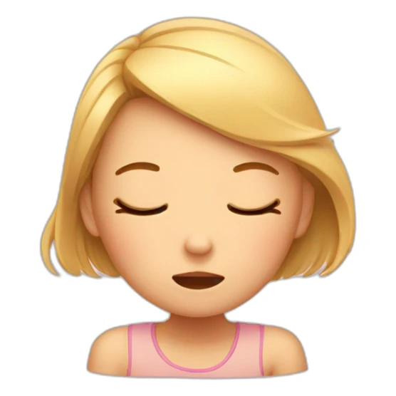 Girl with closed eyes opening mouth and stretching toung out sticker