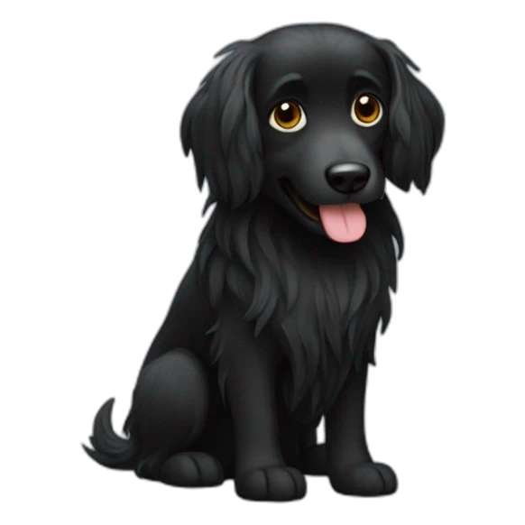 Autumn-black-dog-long-hair sticker