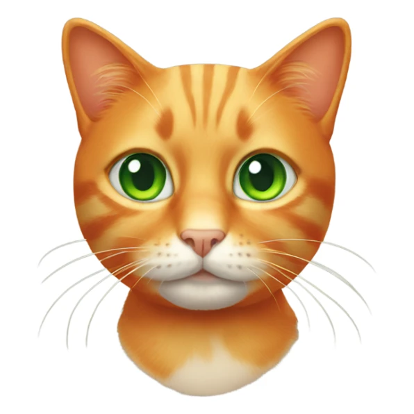 orange cat with green eyes sticker