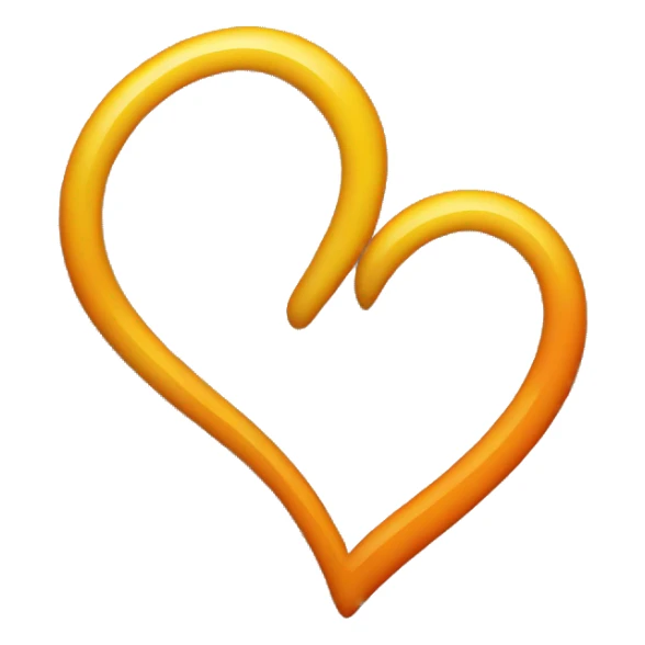 a heart that it’s color is between yellow and orange sticker