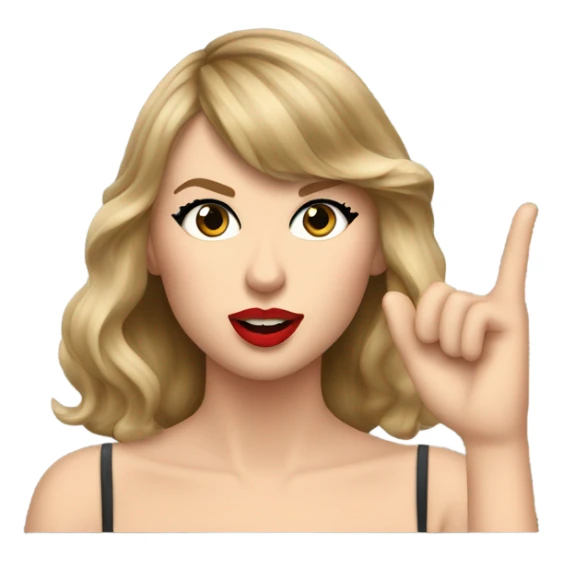 Taylor swift as the shh emoji  sticker