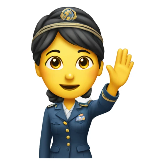 Lady saluting sticker