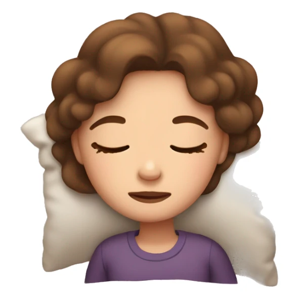 Girl with brown hair sleeping sticker