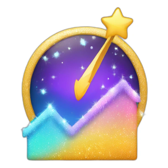 cute marketing graph with sparkle at the peak sticker