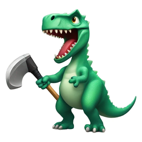 angry dino with a club sticker