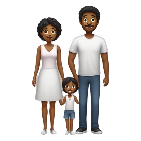 Family: mom, dad, and 1 daughter, 1 son black sticker