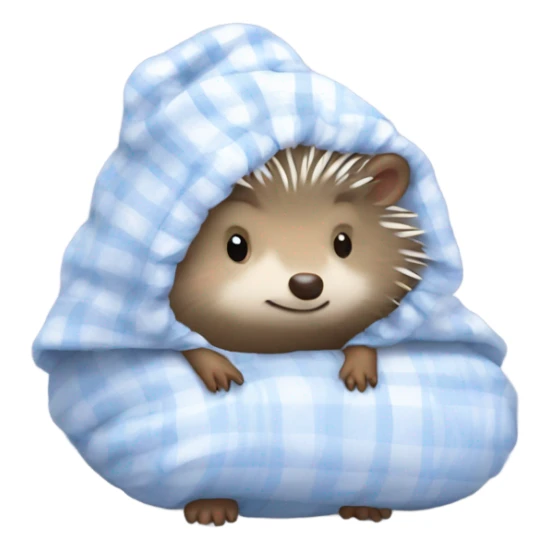 sleepimg hedgehog with night gown and cap sticker