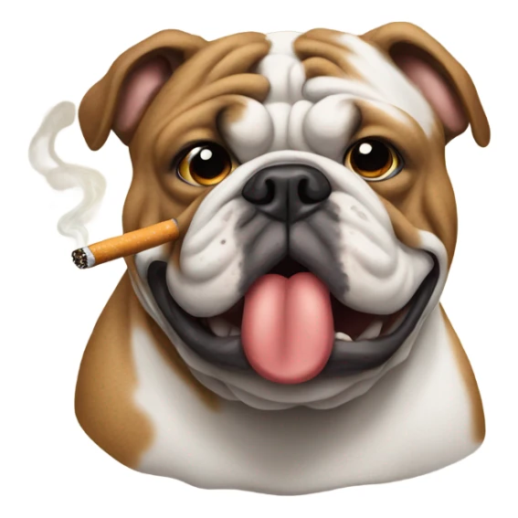 english-bulldog-smoking sticker