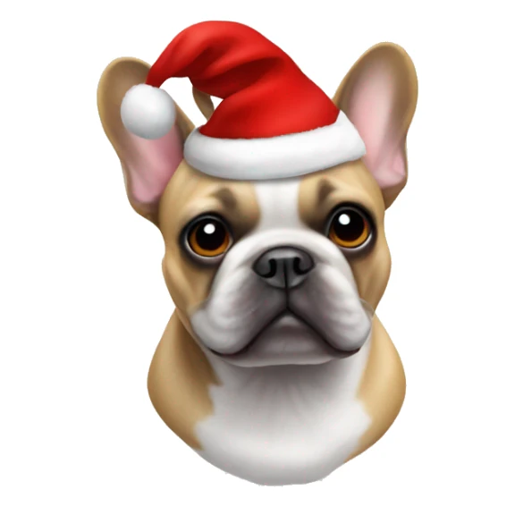 French bulldog wear santa hat  sticker