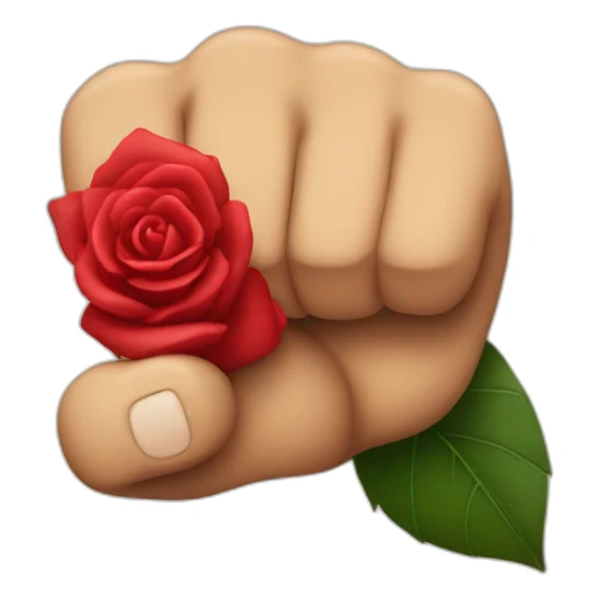 emoji punch fist holding rose sticker