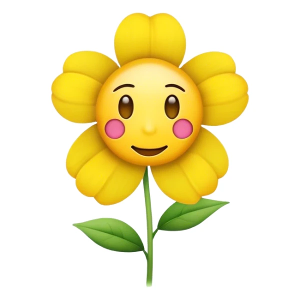 flower with yellow emoji face sticker