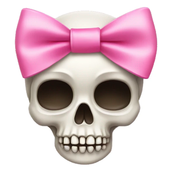 Skull with a pink bow sticker