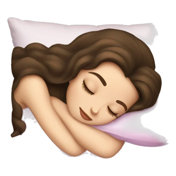 sleeping beauty brunette white girl with a silk pillow sticker
