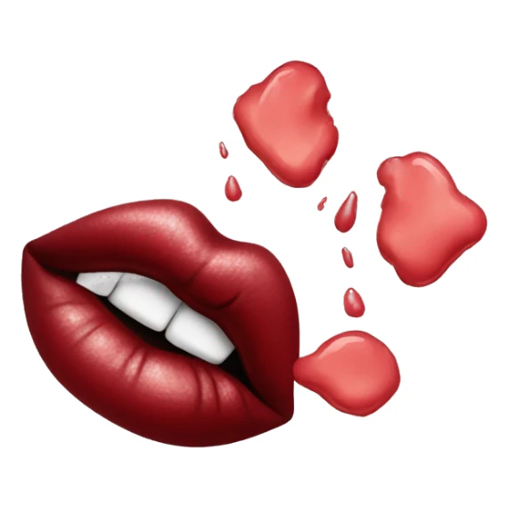 Blowing kisses with lipstick stain lip imprint  sticker
