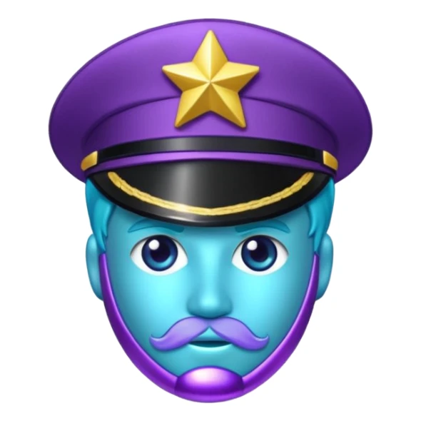 glitter purple and cian pin officer sticker