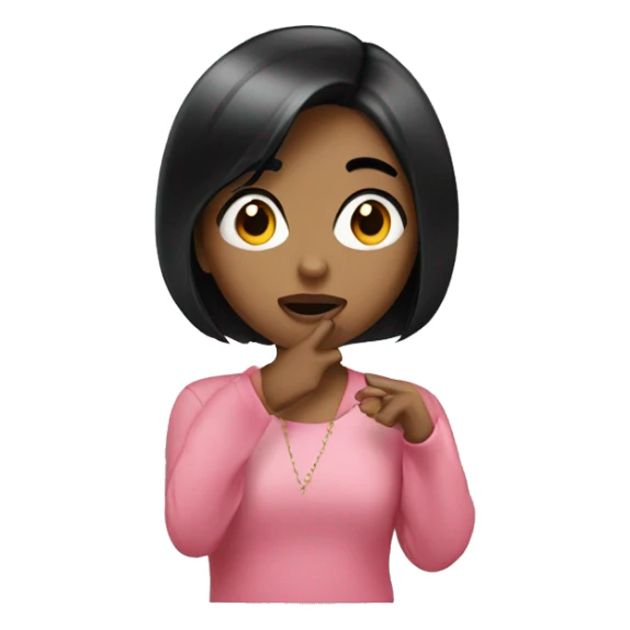 girl with a black bob blowing a kiss sticker