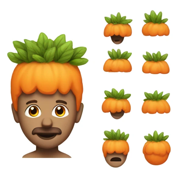 Draw a man that have an orange bushes on head and he is crazy sticker