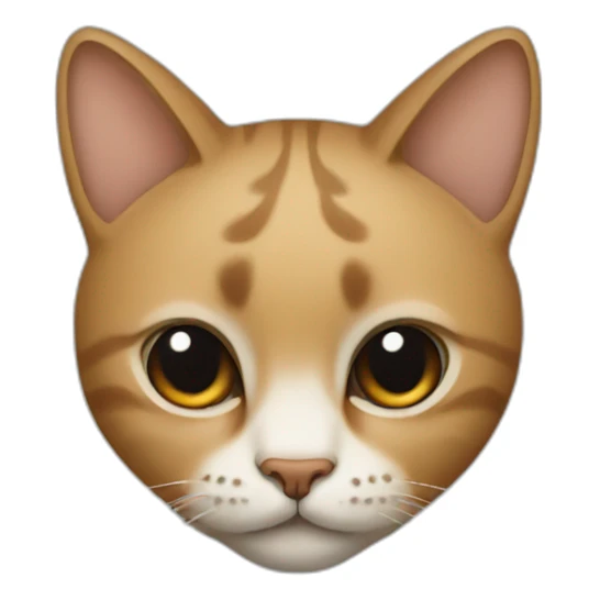 Cat with half of the muzzle is black and the other half is light brown sticker