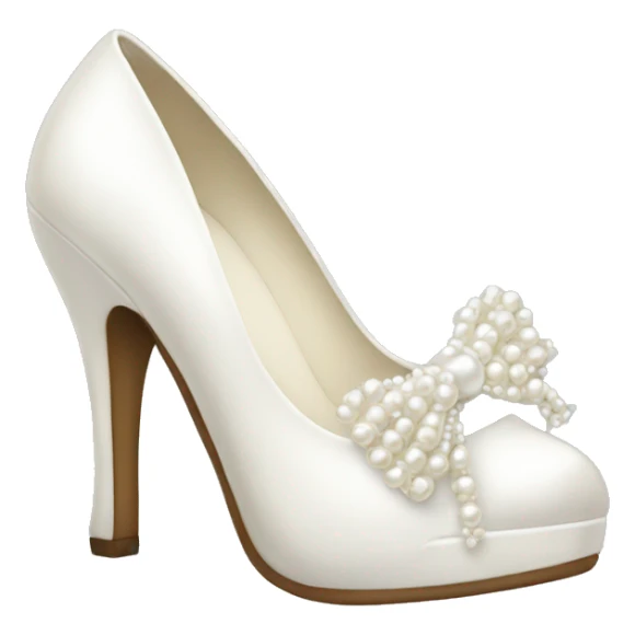 White heels with pearls and bows sticker