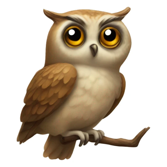 Un hibou qui porte une lettre dans la bouche sticker