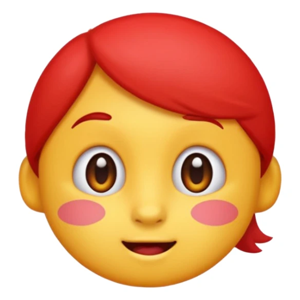 cartoon emoji sticker with a shy expression and red cheeks, colorful and cheerful, no text, suitable for WhatsApp and Instagram sticker