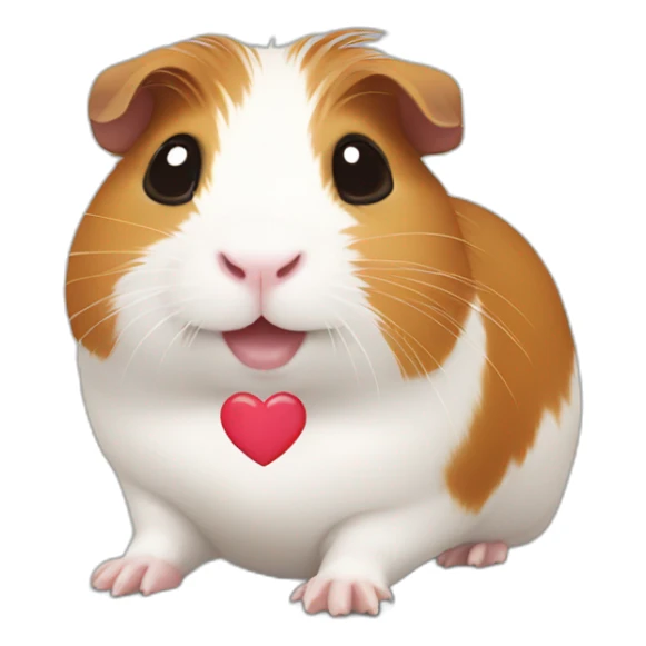 Guinea pig waving with heart sticker